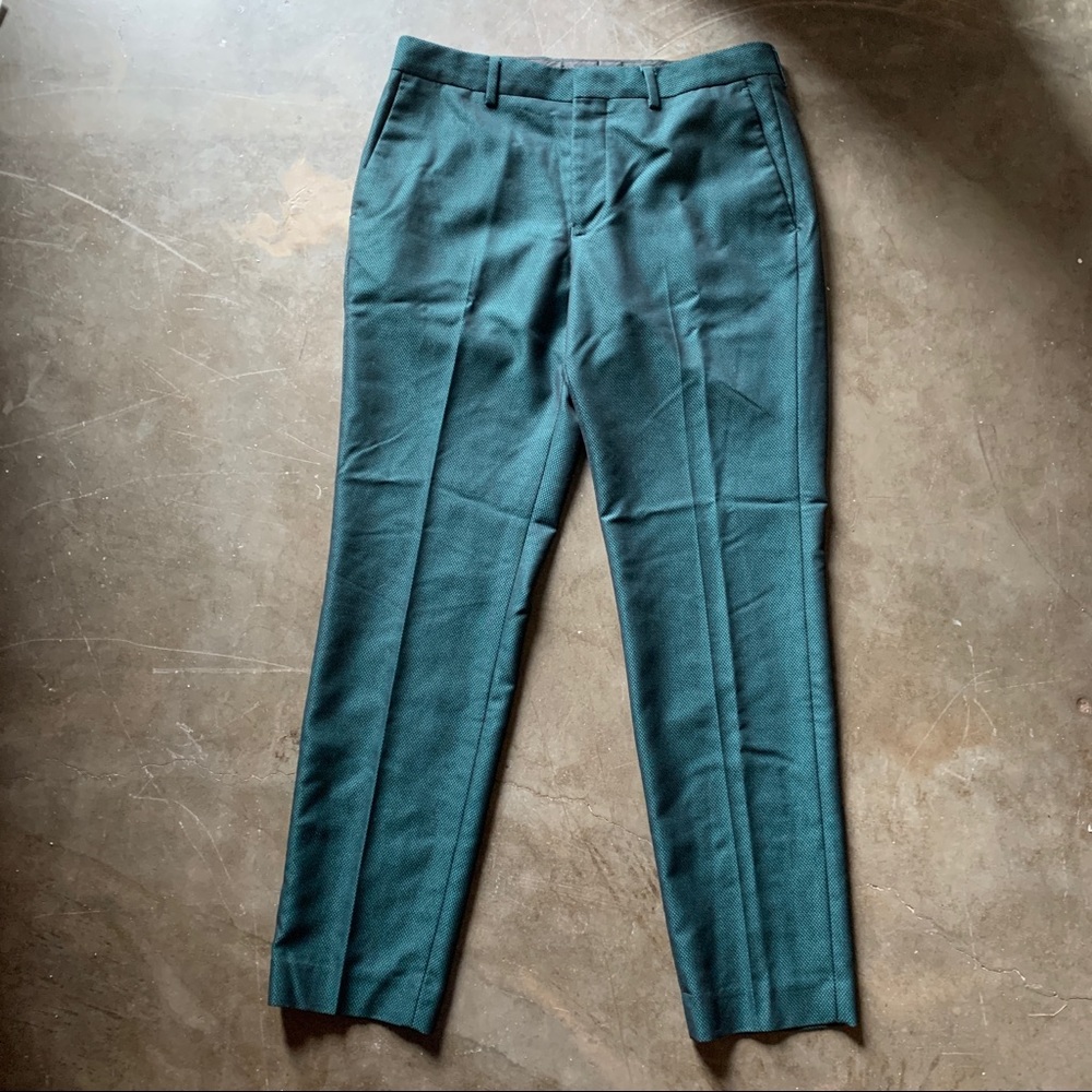 2 FOR $10 - TOPMAN Emerald Green Print Dress Pants